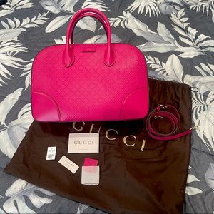 GUCCI Bright Diamante Boston Bag in Blossom Pink